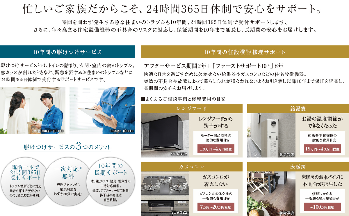 忙しいご家族だからこそ、24時間365日体制で安心をサポート。