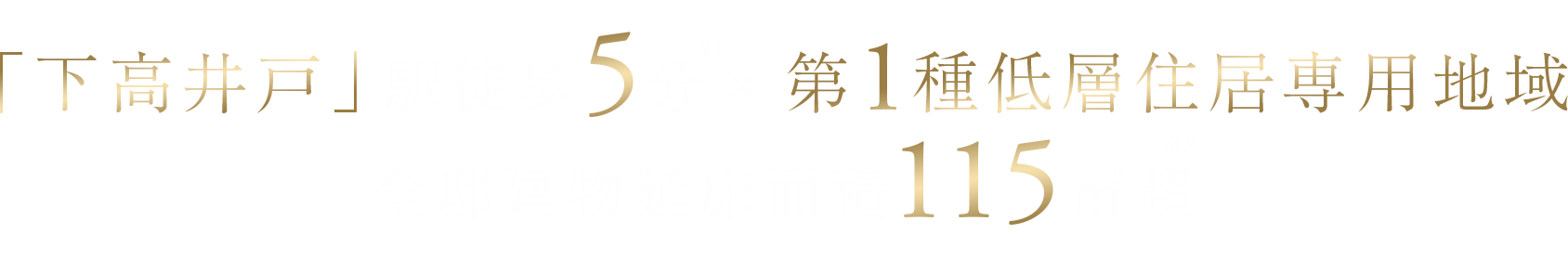 「下高井戸」駅徒歩5分※1×第１種低層住居専用地域　全邸建物延床面積115㎡超※2