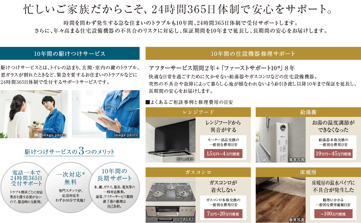 忙しいご家族だからこそ、24時間365日体制で安心をサポート。