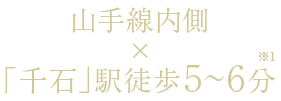 山手線内側×「千石」駅徒歩5～6分(※1)