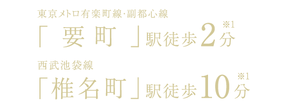 東京メトロ有楽町線・副都心線「要町」駅徒歩2分/西武池袋線「椎名町」駅徒歩10分