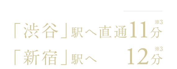 2駅3路線利用可能※2「渋谷」駅直通11分※3「新宿」駅12分※3