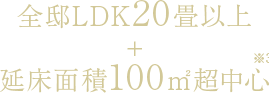 全邸LDK20畳以上+延床面積100㎡超中心