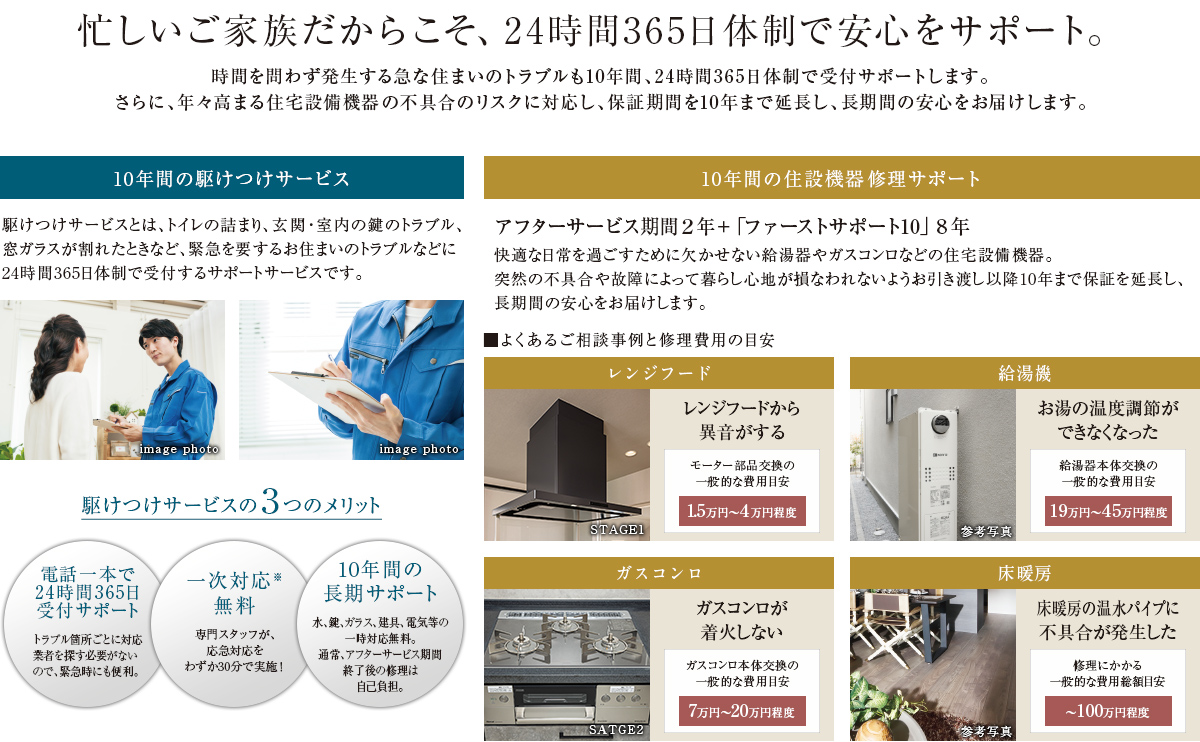 忙しいご家族だからこそ、24時間365日体制で安心をサポート。
