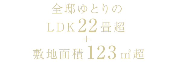 全邸ゆとりのLDK22畳超＋敷地面積123㎡超