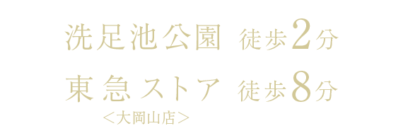 【徒歩10分圏の子育て利便】洗足池公園 徒歩2分／区立赤松小学校 徒歩5分／区立大森第六中学校 徒歩9分