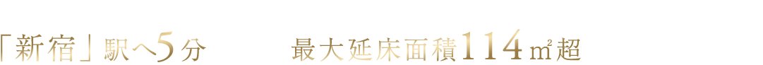「大手町」「東京」の都心へ快適通勤 「新宿」駅へ5分(※1)の地に最大延床面積114㎡超の邸宅が誕生。