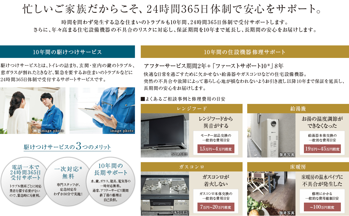 忙しいご家族だからこそ、24時間365日体制で安心をサポート。