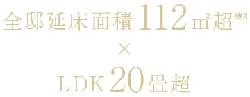 全邸延床面積112平米超×LDK20畳超