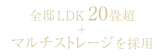 全邸LDK20畳超＋マルチストレージを採用