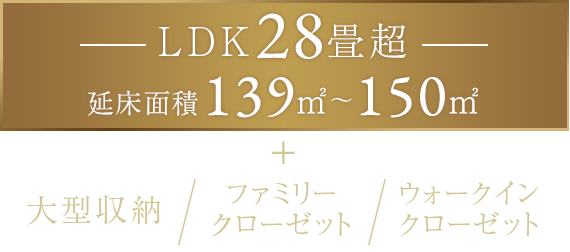 <LDK28畳超>延床面積139㎡～150㎡ 大型収納/ファミリークローゼット/ウォークインクローゼット