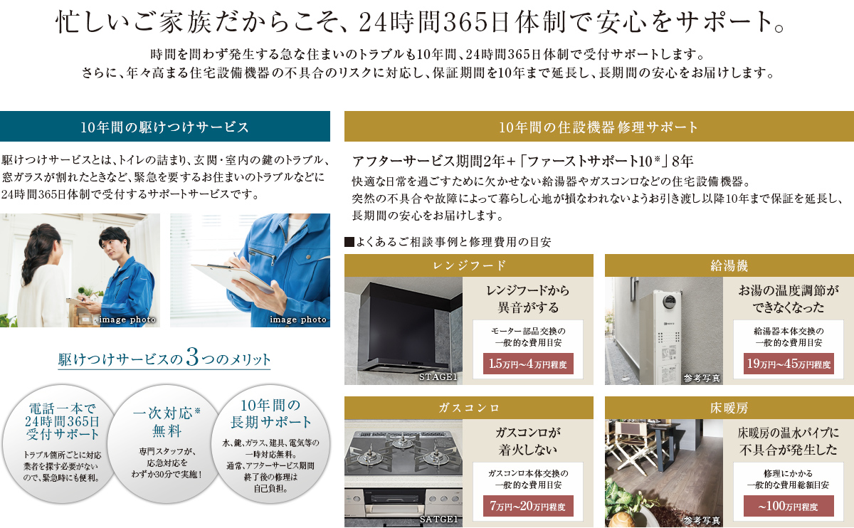 忙しいご家族だからこそ、24時間365日体制で安心をサポート。