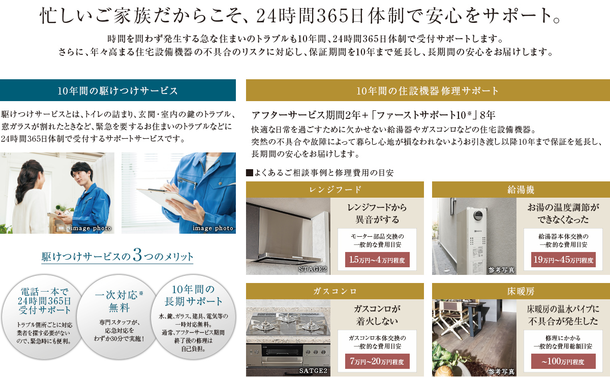 忙しいご家族だからこそ、24時間365日体制で安心をサポート。