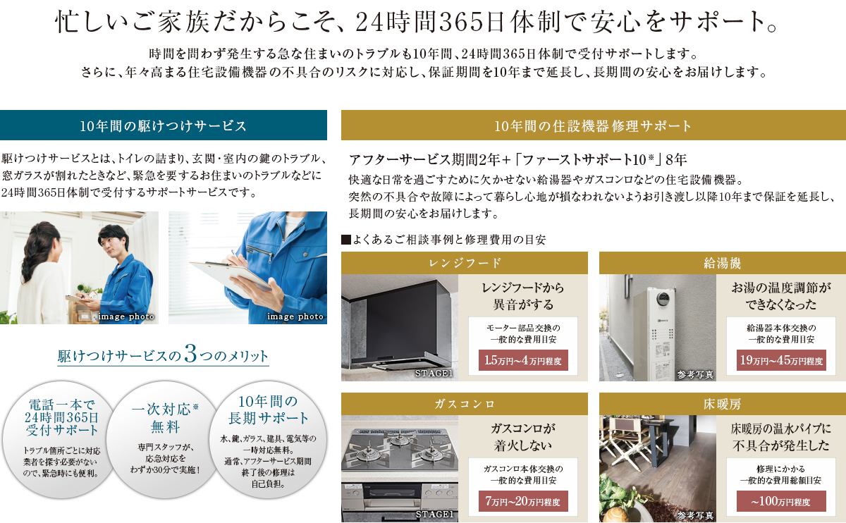 忙しいご家族だからこそ、24時間365日体制で安心をサポート。